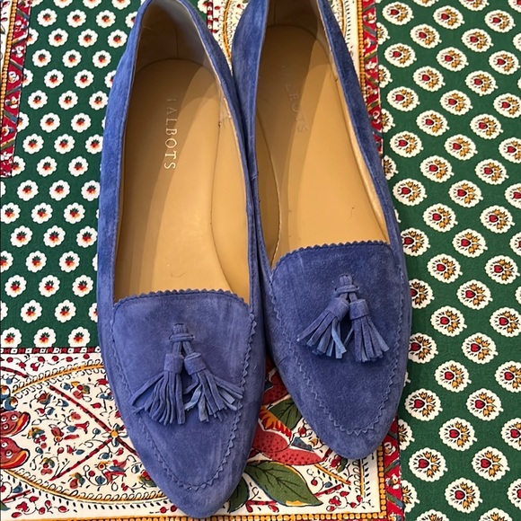 Talbots Shoes - Talbots Blue Suede Tassel Loafers